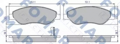 FOMAR FRICTION fo827681 -  Комплект тормозных колодок, дисковый тормоз